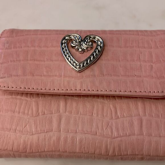 New genuine leather pink faux croc wallet - Picture 1 of 6